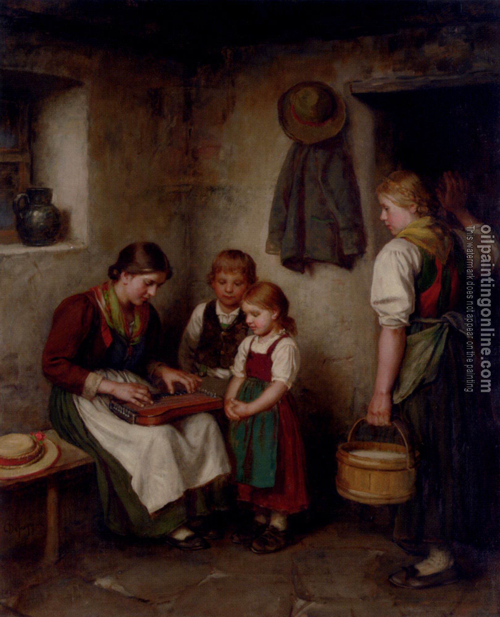 Franz Von Defregger - The Music Lesson